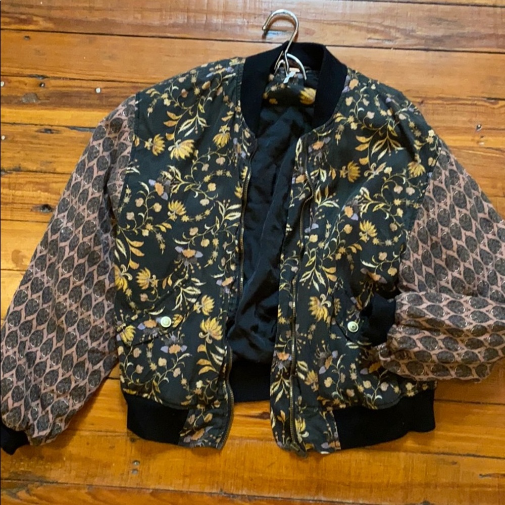 Free People floral Bomber
